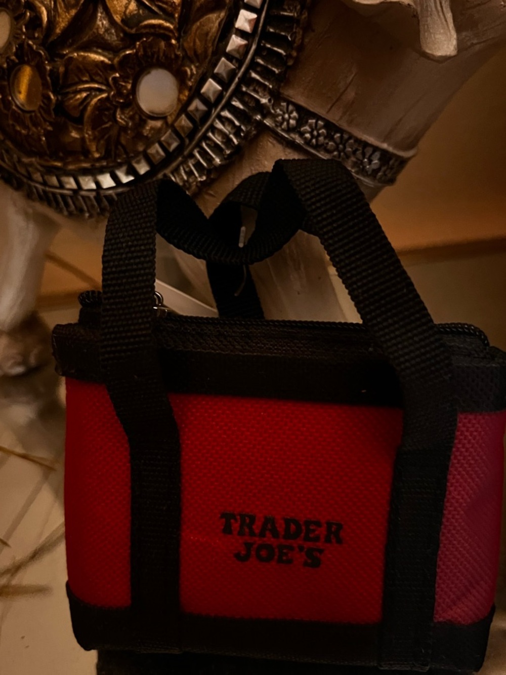 Trader Joe's Red Men's Toiletry Bag with Black Accents